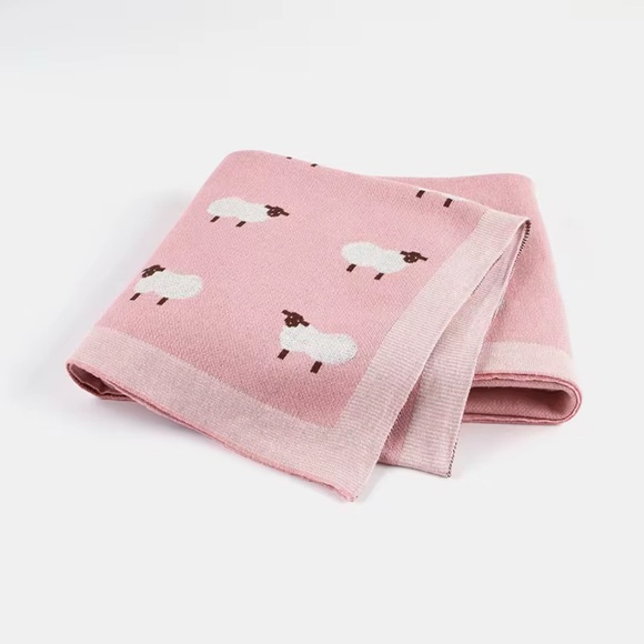 not branded boutique Other - Darling Pink Sheep100% Cotton Pattern Kids Baby Blanket